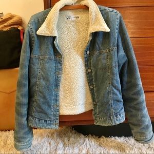 FUERA DE SERIE Sherpa Trucker Jean Jacket L